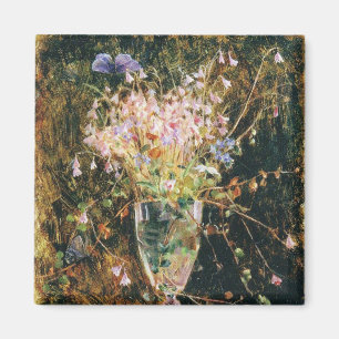 Vintage flowers blue Maria Wiik Linnea Borealis Magnet