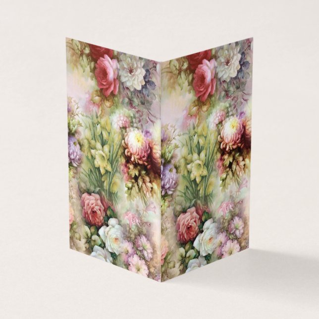 Vintage Flowers Business Card (Outside)