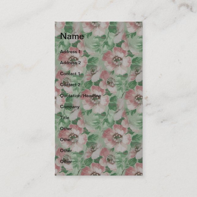 Vintage Flowers Business Card (Front)