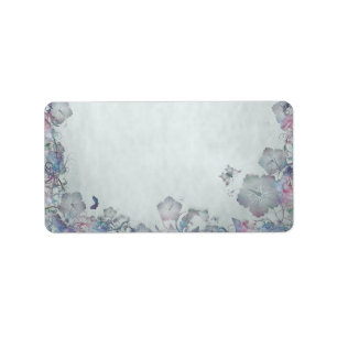 Vintage Flowers & Butterfly's Wedding Label