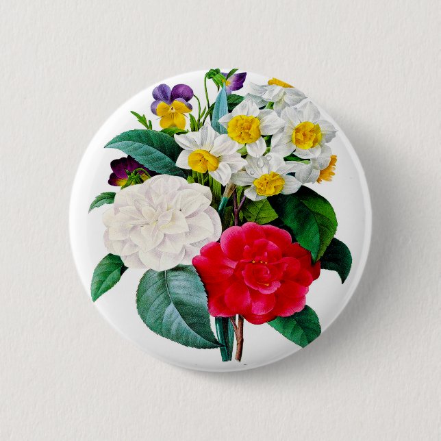 Vintage Flowers Button (Front)