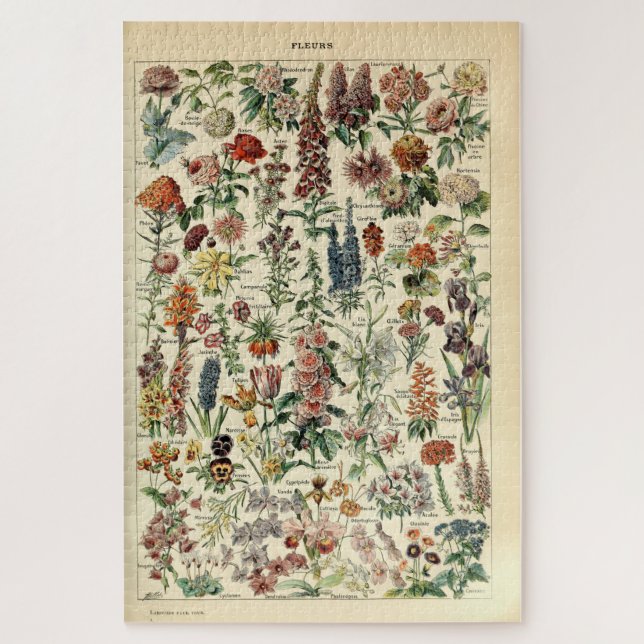 Vintage Flowers by Adolphe Millot Jigsaw Puzzle (Vertical)