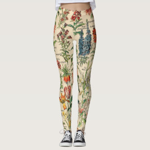 Vintage Flowers by Adolphe Millot Leggings