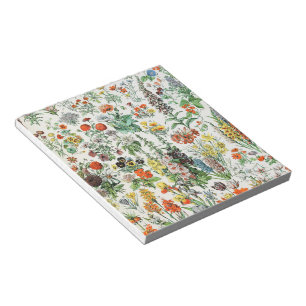 Vintage Flowers by Adolphe Millot Notepad