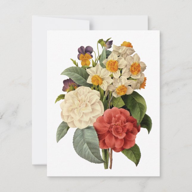 Vintage Flowers, Camellias and Narcissus, Redoute (Front)