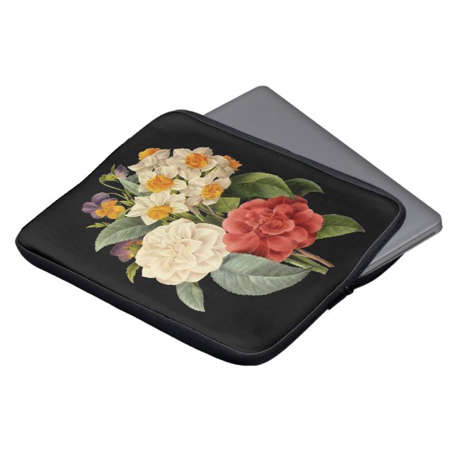 Vintage Flowers, Camellias and Narcissus, Redoute Laptop Sleeve (Front Top)