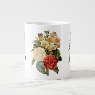 Vintage Flowers, Camellias and Narcissus, Redoute Large Coffee Mug
