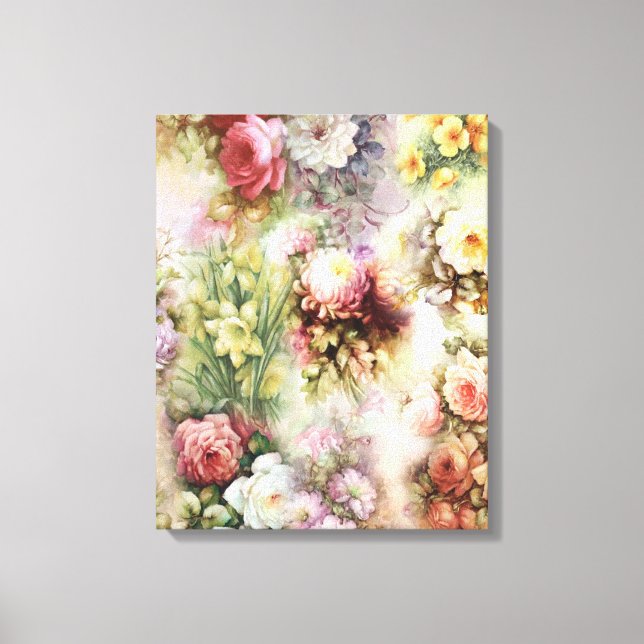 Vintage Flowers Canvas Print (Front)