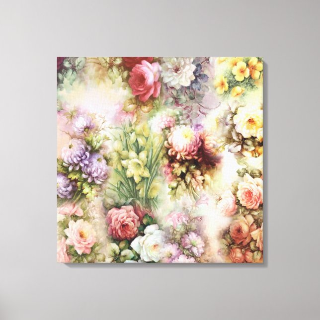 Vintage Flowers Canvas Print (Front)