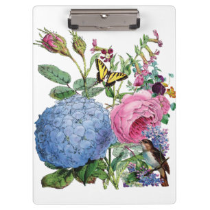 Vintage Flowers Clip Board