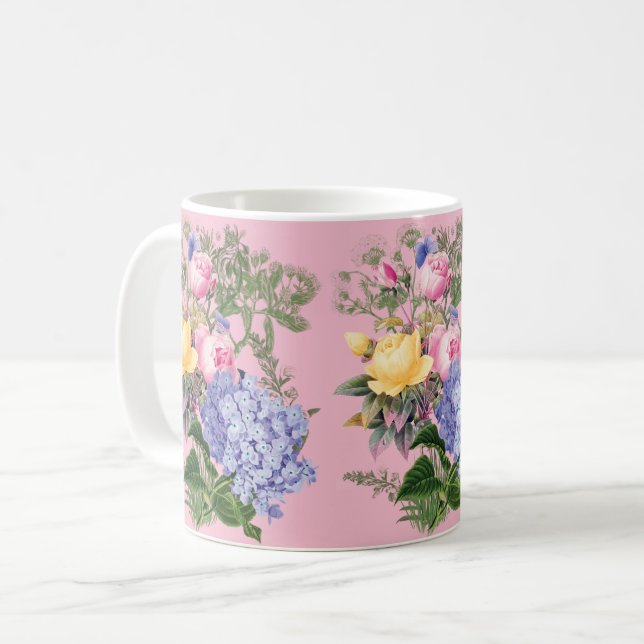 Vintage Flowers Coffee Mug (Front Left)