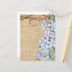 Vintage Flowers Collage Postcard