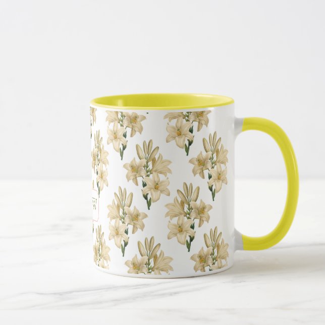 Vintage Flowers custom monogram mugs 1 (Right)