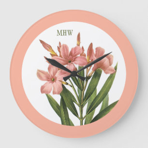 Vintage Flowers custom monogram wall clock 3