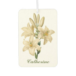 Vintage Flowers custom name air freshner 1 Car Air Freshener