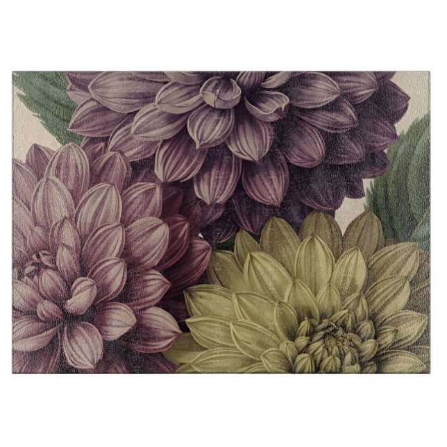 Vintage Flowers Cutting Board (Front)