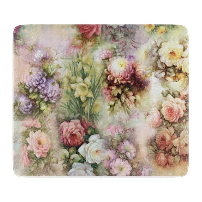 Vintage Flowers Cutting Board (Front)