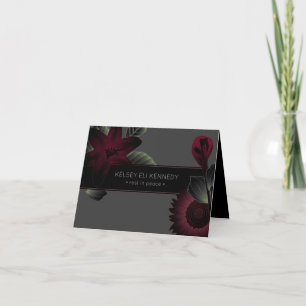 vintage flowers elegant funeral card
