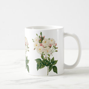 Vintage Flowers Floral Blush Noisette Rose Redoute Coffee Mug