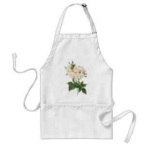 Vintage Flowers Floral Blush Noisette Rose Redoute Standard Apron