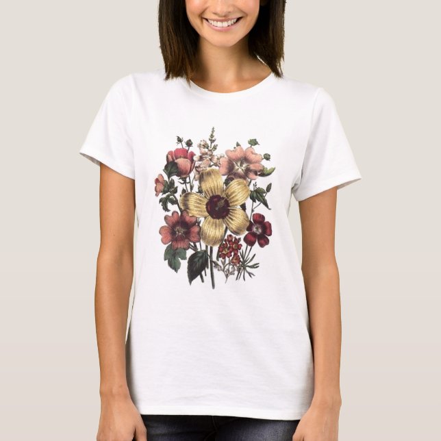 Vintage Flowers Floral Motif Women's T-Shirt (Front)