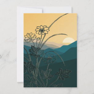 Vintage Flowers Floral Plants Nature Botany Art Thank You Card