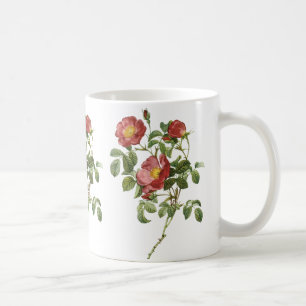 Vintage Flowers Floral Red Rose of Love by Redoute Coffee Mug