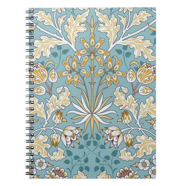 Vintage flowers, foliage seamless light blue patte notebook (Front)