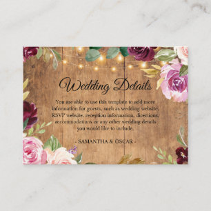 Vintage Flowers Frame With Lights Beauty Enclosure Card