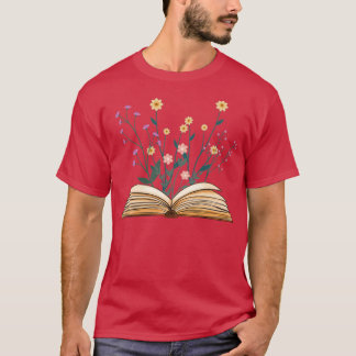 Vintage flowers growing from book 1 T-Shirt