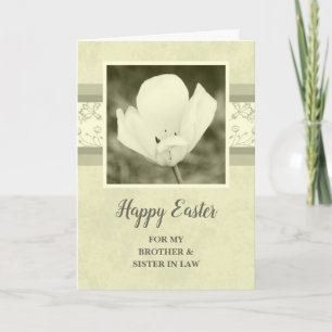 Vintage Flowers Happy Easter Brother Sister in Law Holiday Card