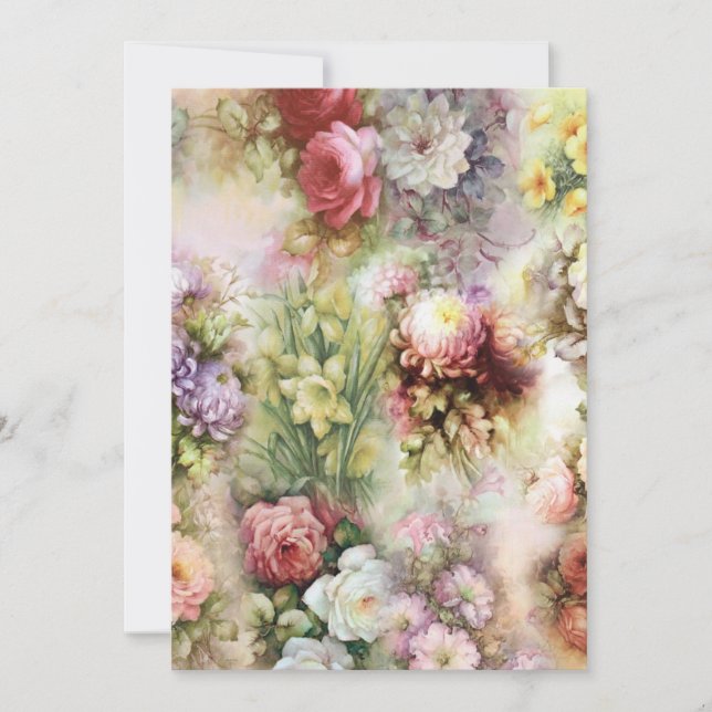 Vintage Flowers Holiday Card (Front)