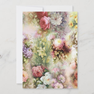 Vintage Flowers Holiday Card