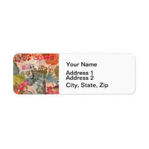 Vintage Flowers Hula Colourful Hawaiian Tropical