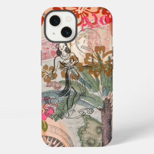 Vintage Flowers Hula Colourful Hawaiian Tropical iPhone 13 Case