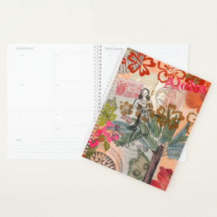 Vintage Flowers Hula Colourful Hawaiian Tropical Planner