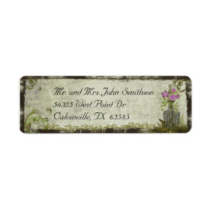 Vintage Flowers in a Bottle Return Address Label