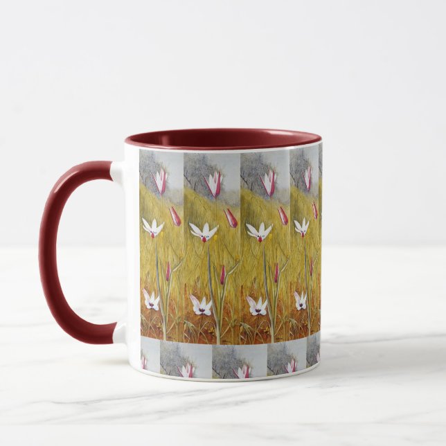 Vintage Flowers in a Landscape Henry Newman Mug (Left)