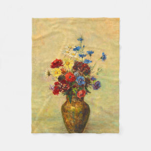 Vintage Flowers in a Vase (1910) by Odilon Redon Fleece Blanket