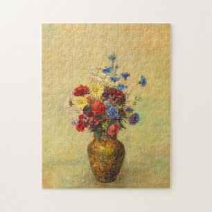 Vintage Flowers in a Vase (1910) by Odilon Redon Jigsaw Puzzle
