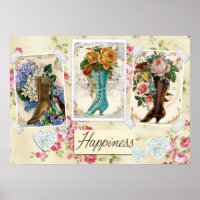 Vintage Flowers in Boots
