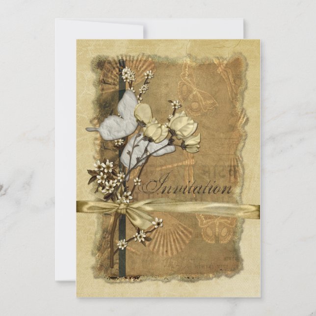 Vintage Flowers Invitation (Front)