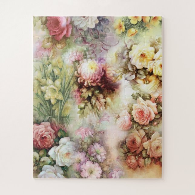 Vintage Flowers Jigsaw Puzzle (Vertical)