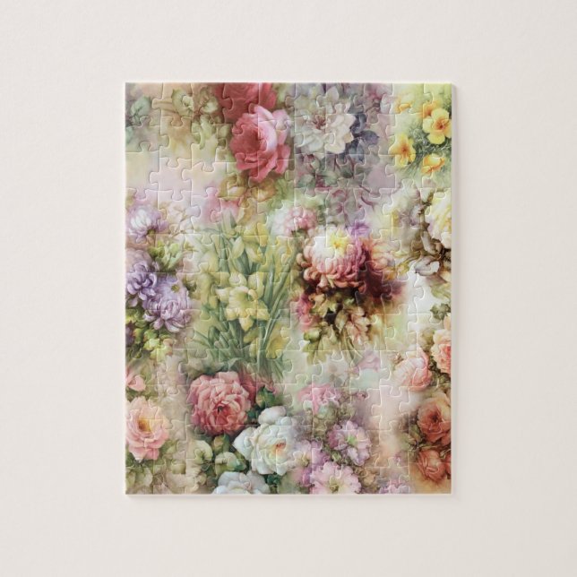 Vintage Flowers Jigsaw Puzzle (Vertical)