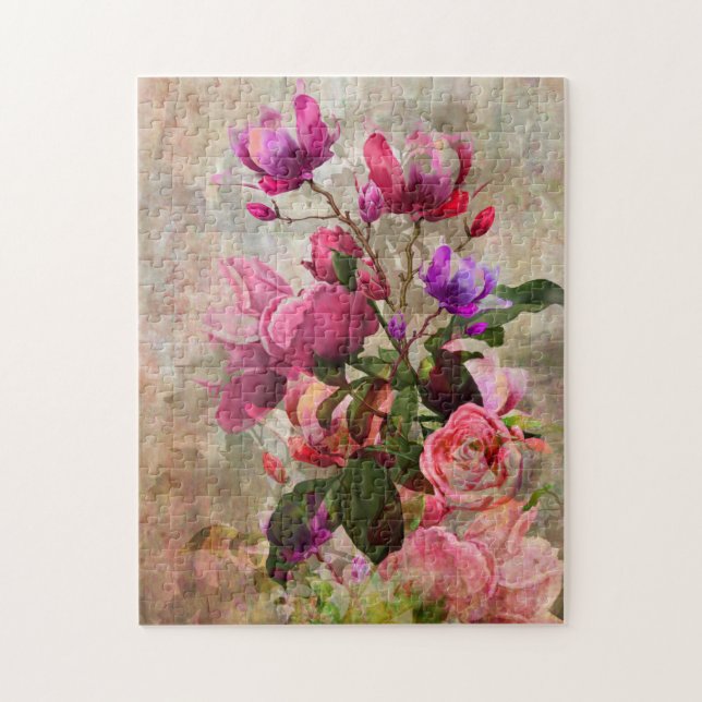 Vintage Flowers Jigsaw Puzzle (Vertical)