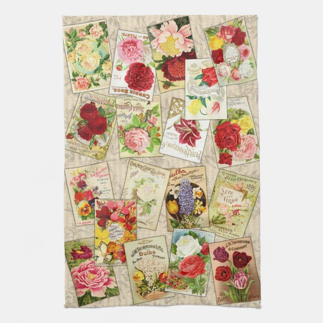 Vintage Flowers Kitchen Towels (Vertical)