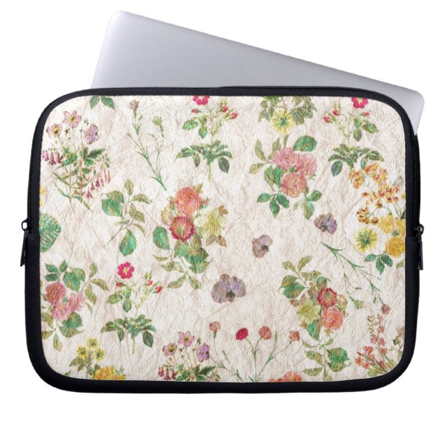 Vintage Flowers Laptop Sleeve (Front)