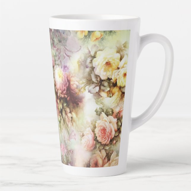 Vintage Flowers Latte Mug (Right)