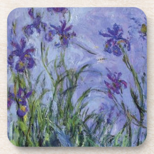 vintage flowers lilac-irises-1917 monet. coaster