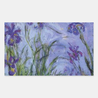 vintage flowers lilac irises 1917 Monet flora art Rectangular Sticker